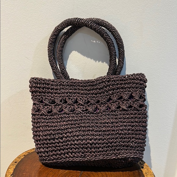 Vintage Lois Hill Purple Weaved Textured Small Tote Bag Magnetic Clasp EUC 1980’ - Picture 1 of 6